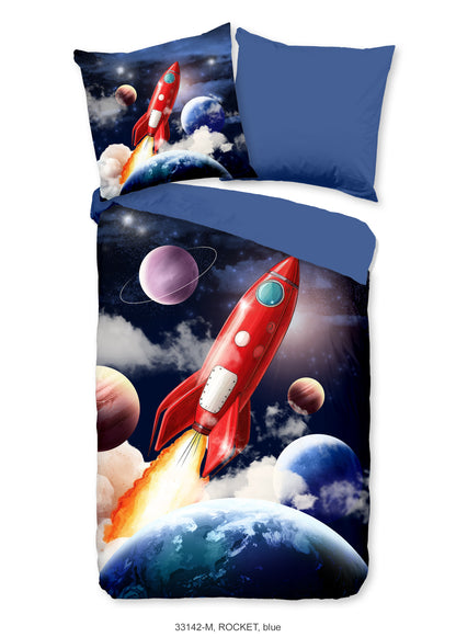 Kinderdekbedovertrek Pure microvezel Rocket - Duitsland 135x200 + 1* 80x80 cm
