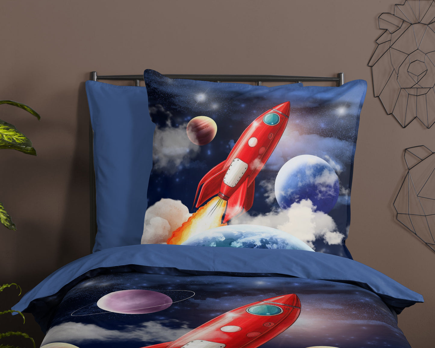 Kinderdekbedovertrek Pure microvezel Rocket - Duitsland 135x200 + 1* 80x80 cm