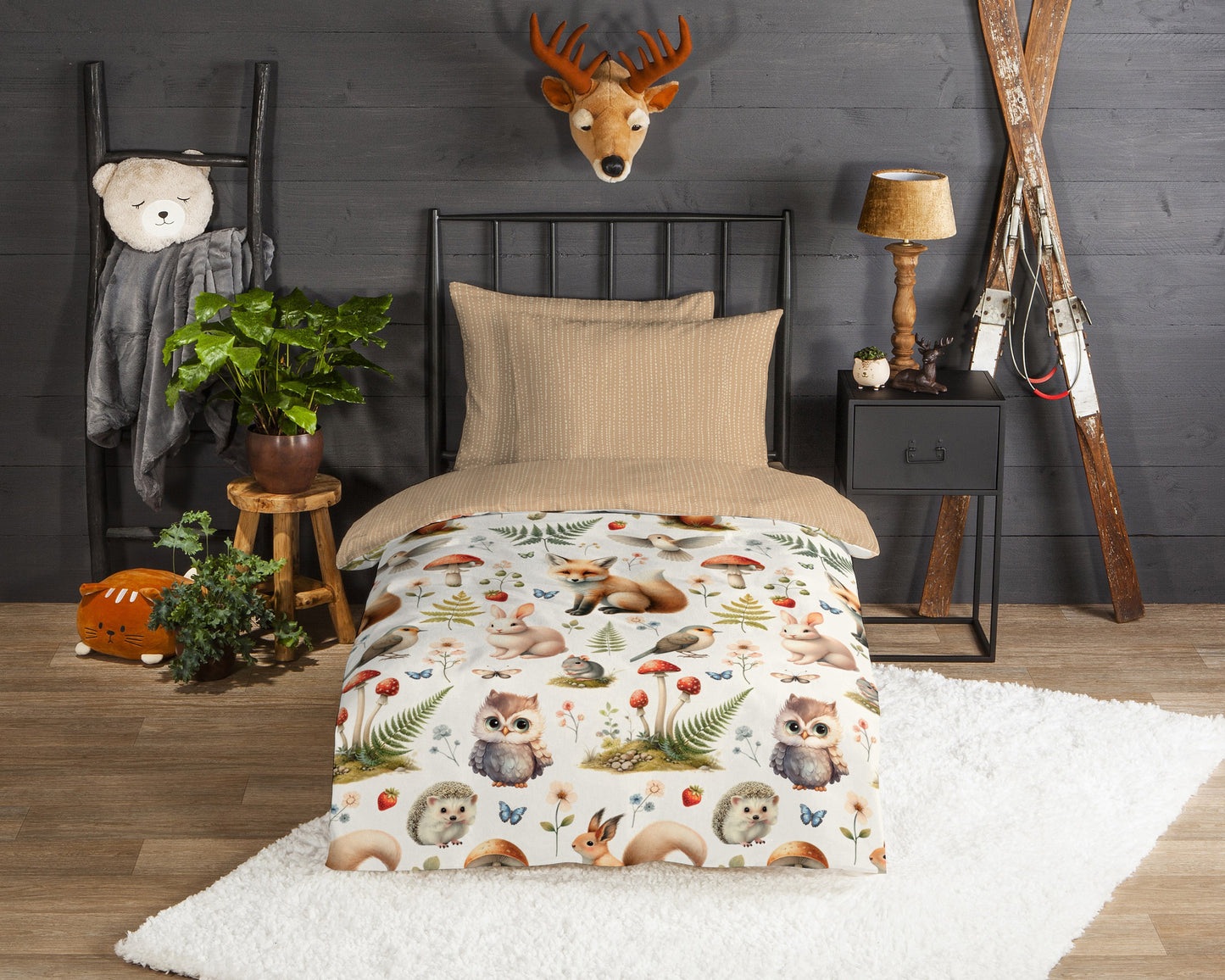 Kinderdekbedovertrek Good Morning Moss flanel - Peuter 120x150 cm