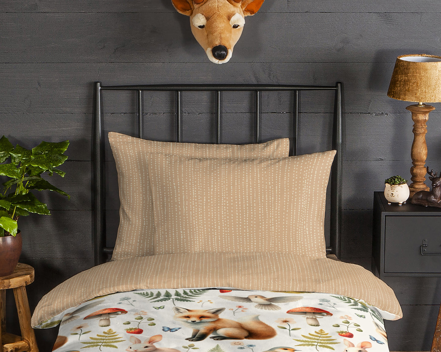 Kinderdekbedovertrek Good Morning Moss flanel - Peuter 120x150 cm