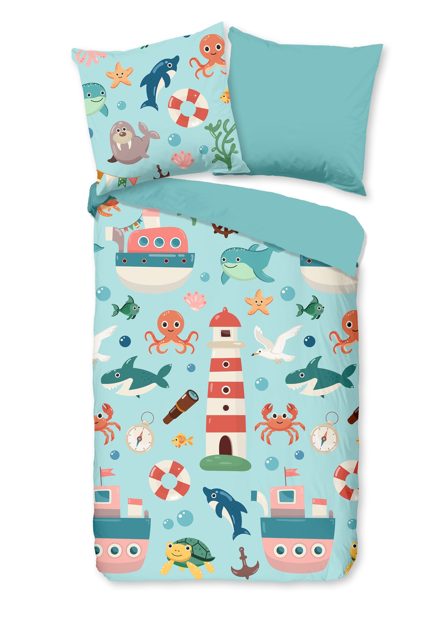 Kinderdekbedovertrek Pure microvezel Sailor - Duitsland 135x200 + 1* 80x80 cm