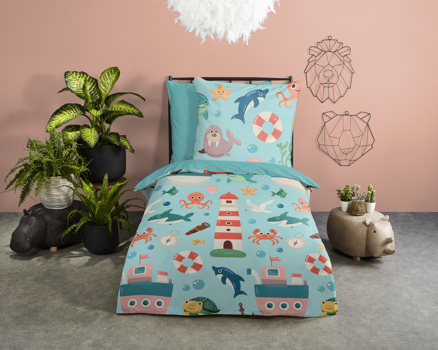 Kinderdekbedovertrek Pure microvezel Sailor - Duitsland 135x200 + 1* 80x80 cm