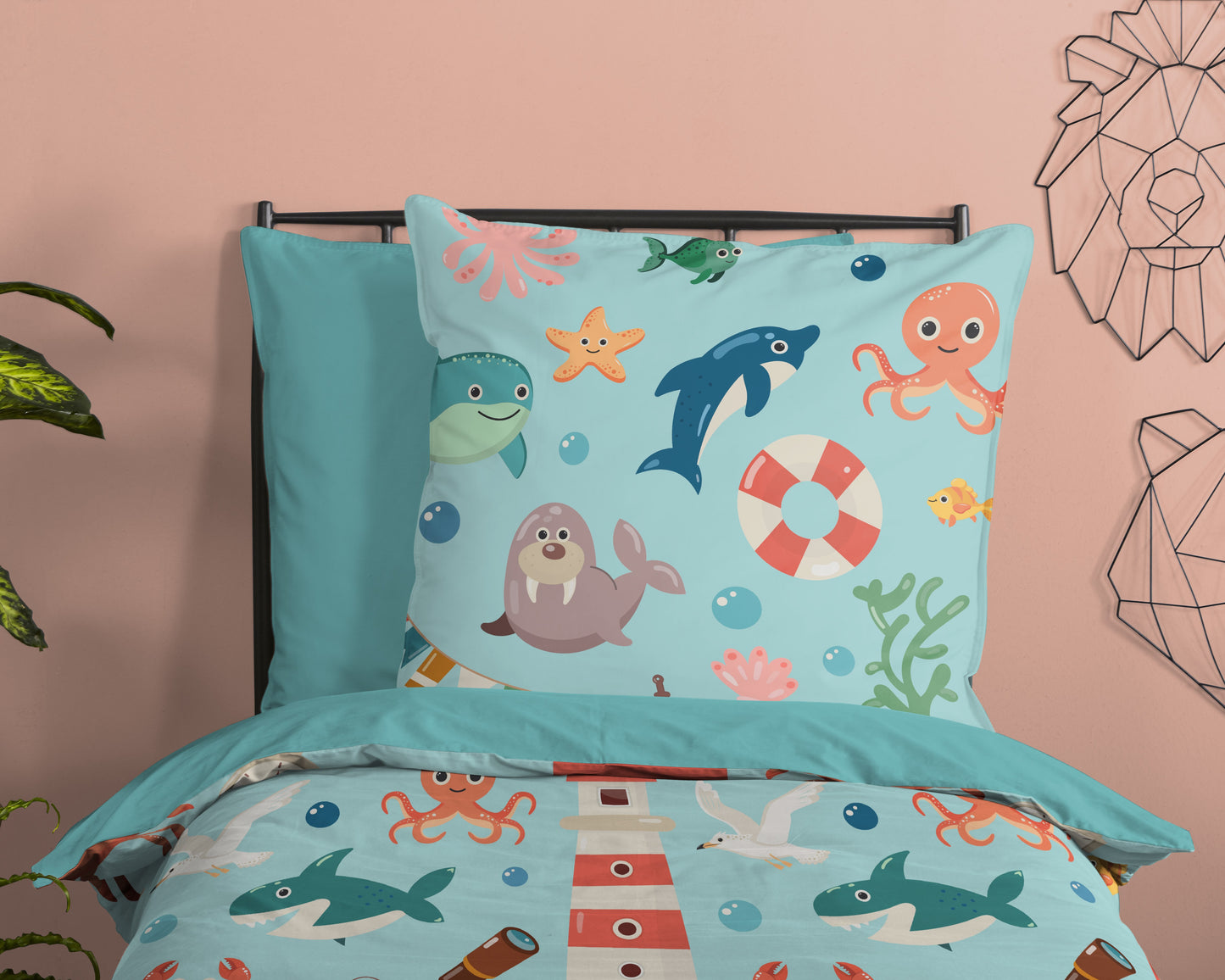 Kinderdekbedovertrek Pure microvezel Sailor - Duitsland 135x200 + 1* 80x80 cm