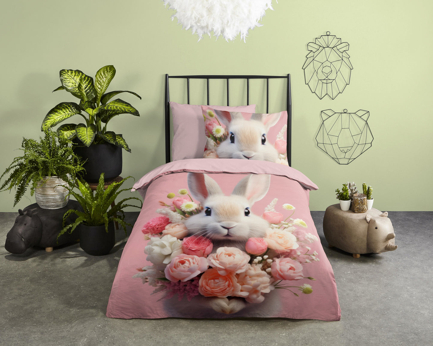 Kinderdekbedovertrek Pure microvezel Cathy - 1 persoons 140Ã—200/220 cm