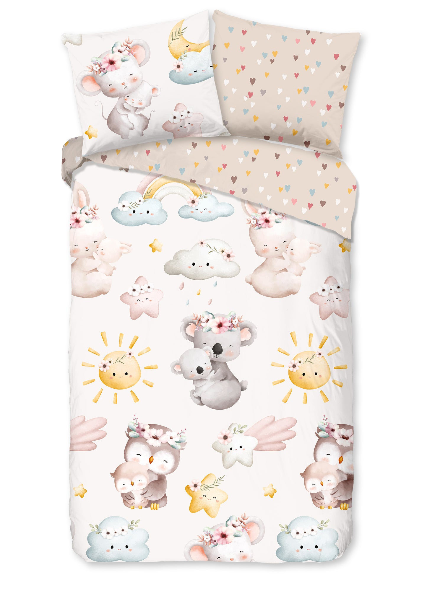 Kinderdekbedovertrek Good Morning Hugs - 1 persoons 140Ã—200/220 cm