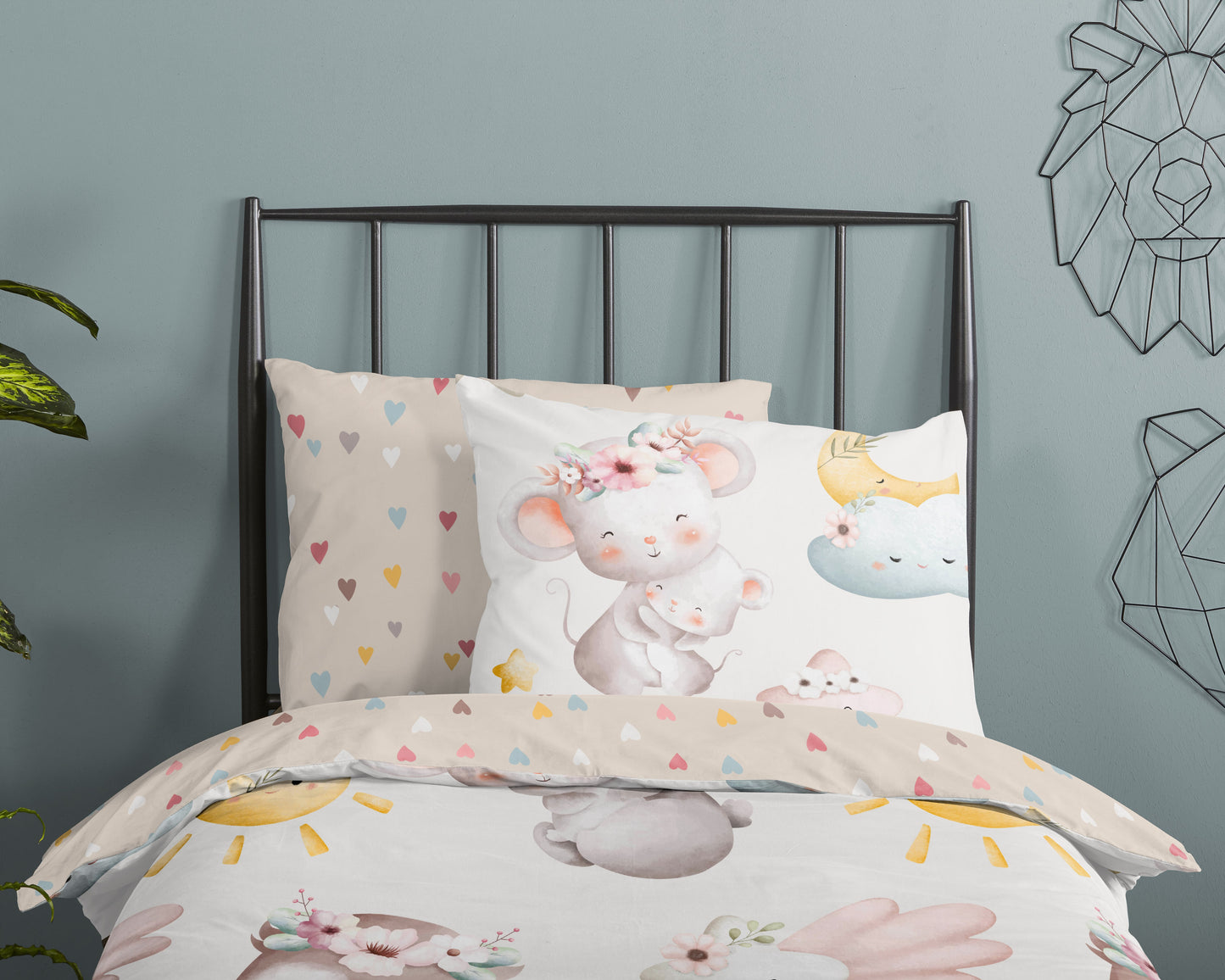 Kinderdekbedovertrek Good Morning Hugs - 1 persoons 140Ã—200/220 cm