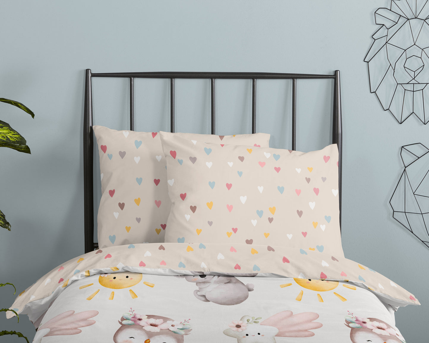Kinderdekbedovertrek Good Morning Hugs - Ledikant/ baby 100x135 cm