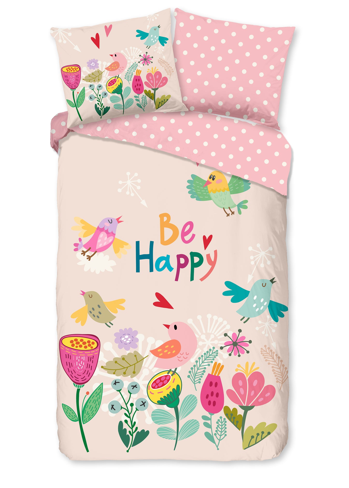 Kinderdekbedovertrek Good Morning Happily - 1 persoons 140Ã—200/220 cm