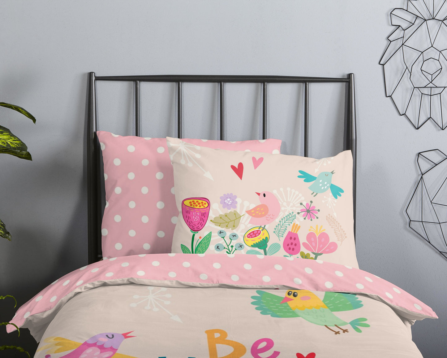 Kinderdekbedovertrek Good Morning Happily - 1 persoons 140Ã—200/220 cm