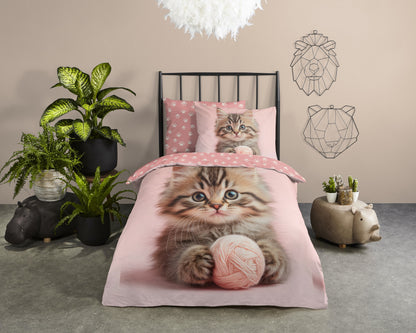 Kinderdekbedovertrek Good Morning Chat - 1 persoons 140Ã—200/220 cm
