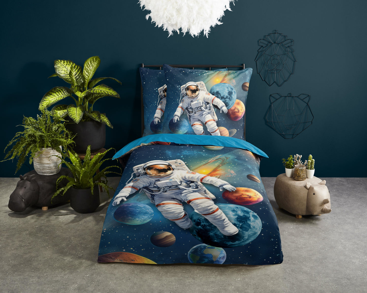 Kinderdekbedovertrek Pure microvezel Saros - Duitsland 135x200 + 1* 80x80 cm