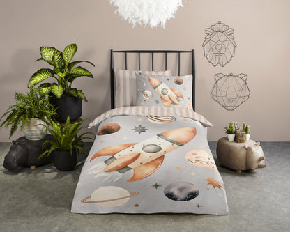 Kinderdekbedovertrek Good Morning Explore - 1 persoons 140Ã—200/220 cm