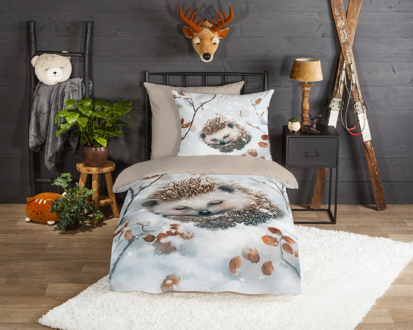 Kinderdekbedovertrek Good Morning Flanel Jussi - Duitsland 135x200 + 1* 80x80 cm