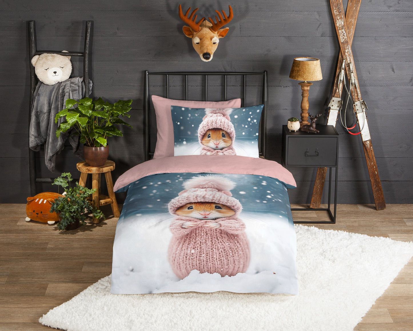 Kinderdekbedovertrek Good Morning Flanel Sofia - 1 persoons 140Ã—200/220 cm