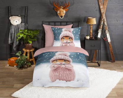 Kinderdekbedovertrek Good Morning Flanel Sofia - Duitsland 135x200 + 1* 80x80 cm