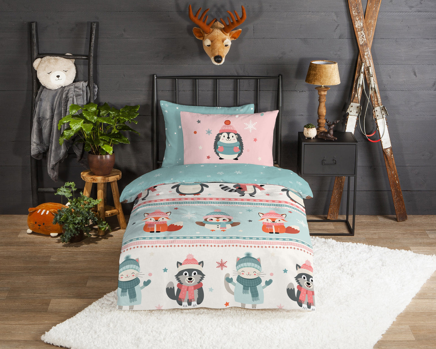 Kinderdekbedovertrek Good Morning Flanel Turr - 1 persoons 140Ã—200/220 cm