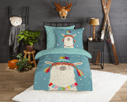 Kinderdekbedovertrek Good Morning Flanel Borax - Duitsland 135x200 + 1* 80x80 cm