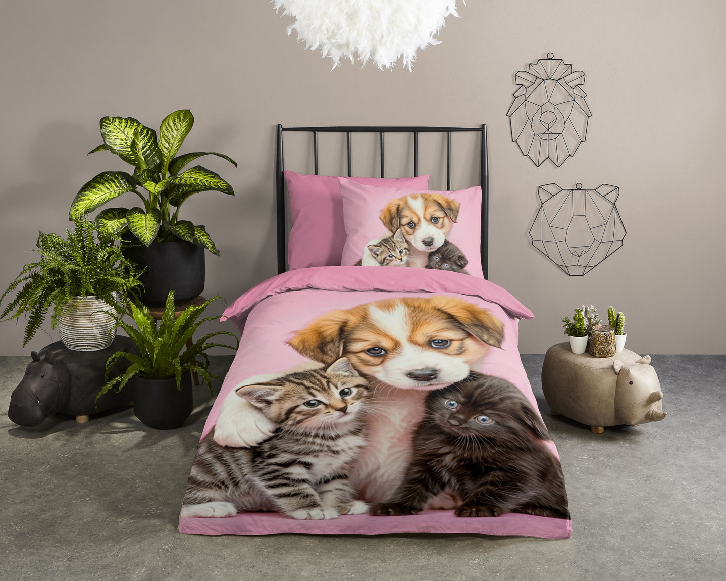 Kinderdekbedovertrek Pure microvezel Amis - 1 persoons 140Ã—200/220 cm