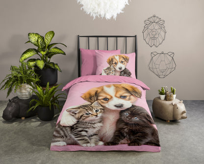 Kinderdekbedovertrek Pure microvezel Amis - 1 persoons 140Ã—200/220 cm