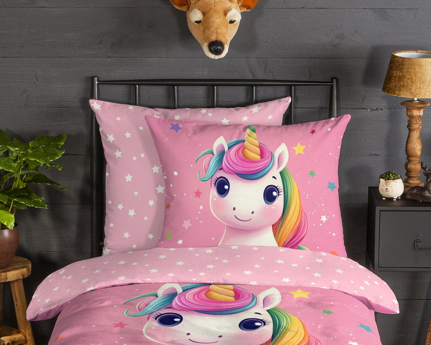 Kinderdekbedovertrek Good Morning Daya flanel - Duitsland 155x220 + 1* 80x80 cm