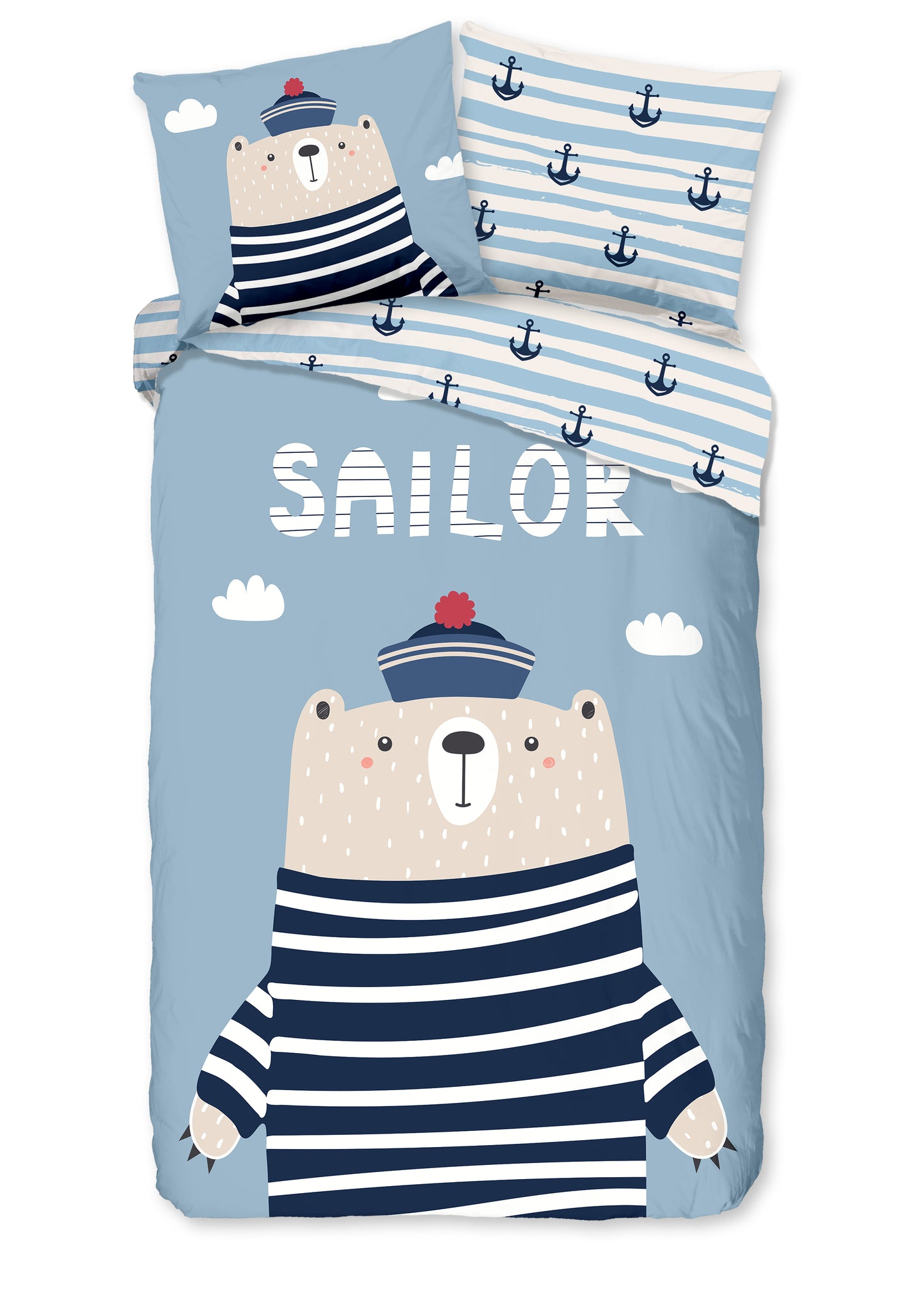 Kinderdekbedovertrek Good Morning Captain - 1 persoons 140Ã—200/220 cm