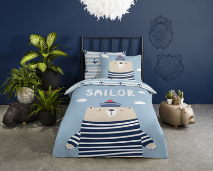 Kinderdekbedovertrek Good Morning Captain - 1 persoons 140Ã—200/220 cm