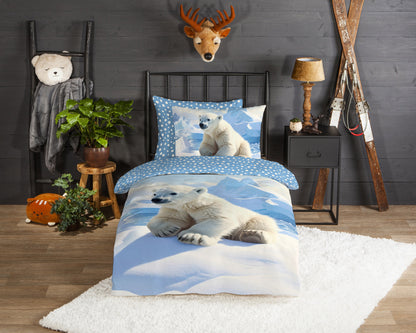 Kinderdekbedovertrek Good Morning Emric flanel - 1 persoons 140Ã—200/220 cm