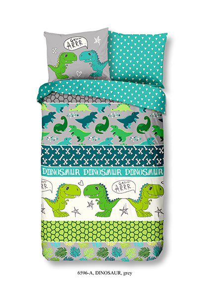 Kinderdekbedovertrek Good Morning Dinosaur - 1 persoons 140Ã—200/220 cm