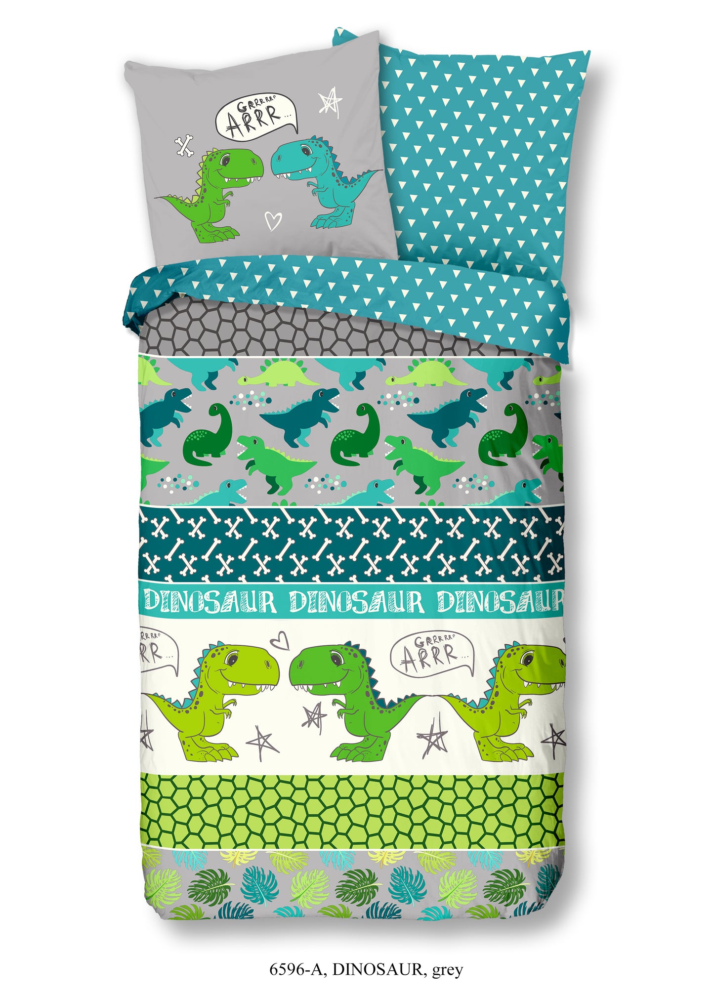 Kinderdekbedovertrek Good Morning Dinosaur - Duitsland 135x200 + 1* 80x80 cm