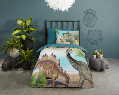 Kinderdekbedovertrek Good Morning Dino - 1 persoons 140Ã—200/220 cm