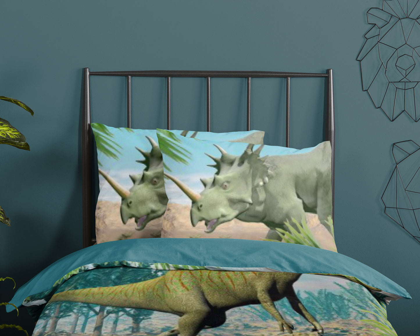 Kinderdekbedovertrek Good Morning Dino - 1 persoons 140Ã—200/220 cm