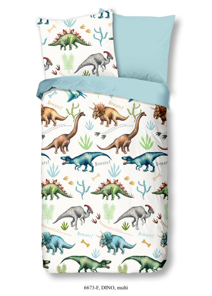 Kinderdekbedovertrek Good Morning Flanel Dino - Duitsland 135x200 + 1* 80x80 cm