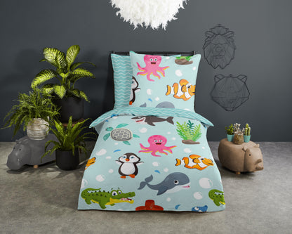 Kinderdekbedovertrek Good Morning Seaworld - Duitsland 135x200 + 1* 80x80 cm