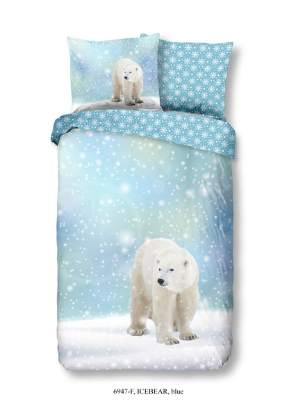Kinderdekbedovertrek Good Morning Flanel Icebear - 1 persoons 140Ã—200/220 cm