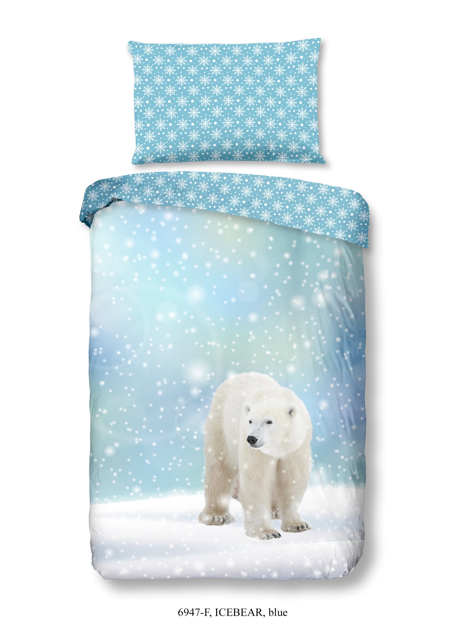 Kinderdekbedovertrek Good Morning Flanel Icebear - Oostenrijk 140x200 + 1* 70x90 cm