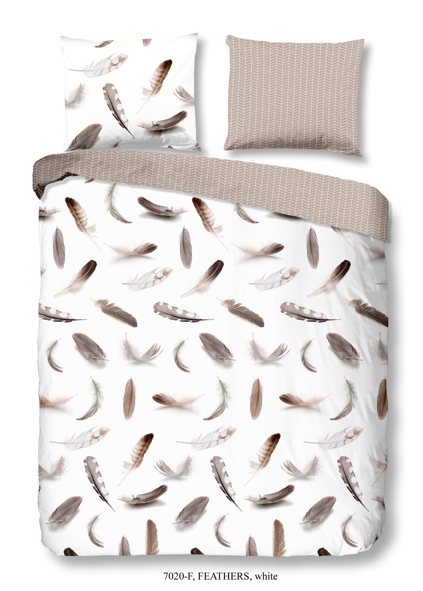 Dekbedovertrek Good Morning Flanel Feathers - 1 persoons 140Ã—200/220 cm