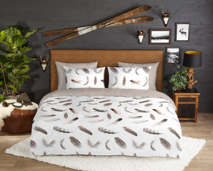 Dekbedovertrek Good Morning Flanel Feathers - 2 persoons 200x200/220 cm