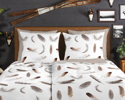 Dekbedovertrek Good Morning Flanel Feathers - Duitsland 135x200 + 1* 80x80 cm