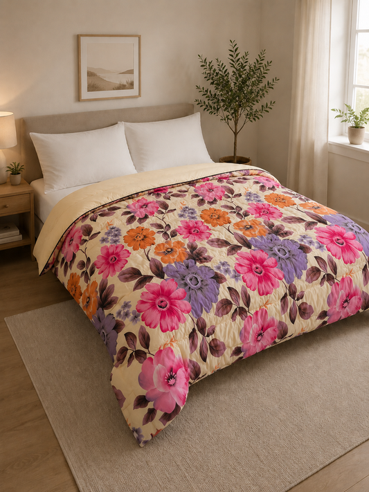 Hotel Dekbed Roze Gebloemd