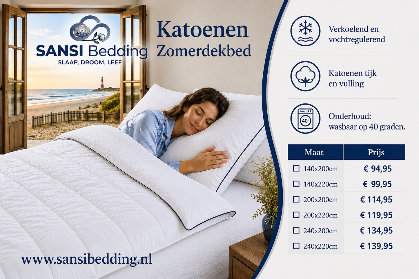 Zomerdekbed Wit