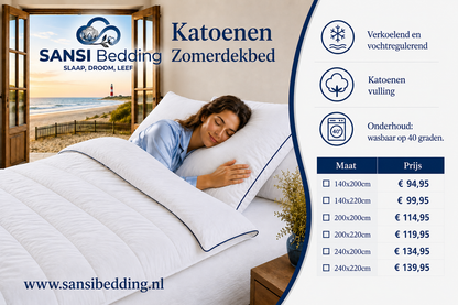 Zomerdekbed Wit-Blauw Country