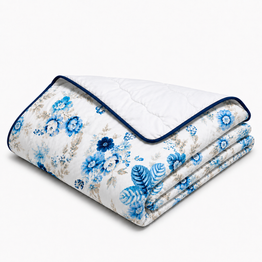 Zomerdekbed Wit-Blauw Country